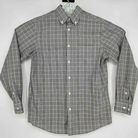 Roundtree‎ & Yorke Shirt Mens Small Black Brown EZ Gold Label Non Iron Button S - Picture 1 of 10